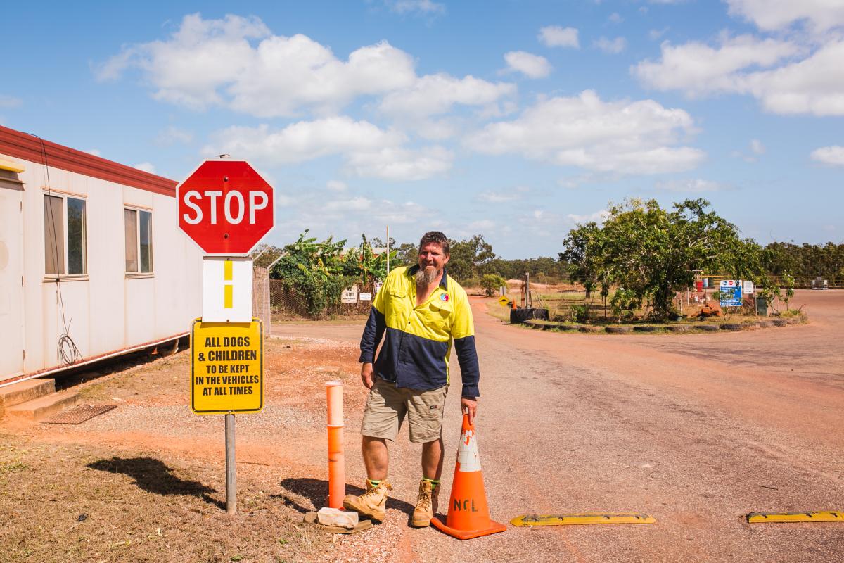 Gumatj Worker at waste facility
