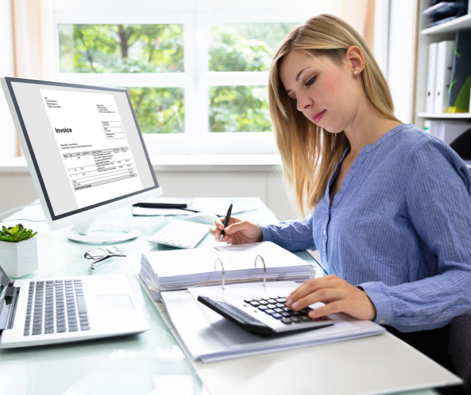 Accountant at computer