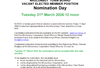 Vacant Elected Member - Tuesday 31st March 2026