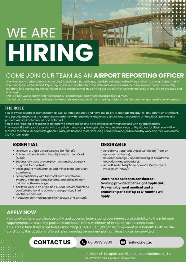 ARO job ad November 2023