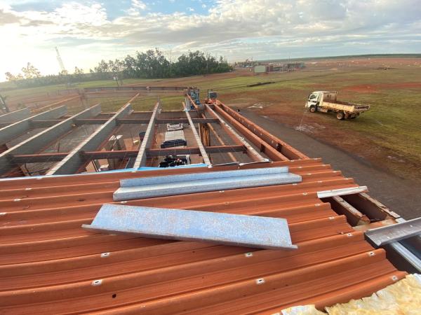 Gove Airport Stage 2 works in progress, roof top works