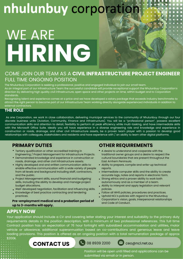 Civil Infrastructure Project Engineer job ad V2