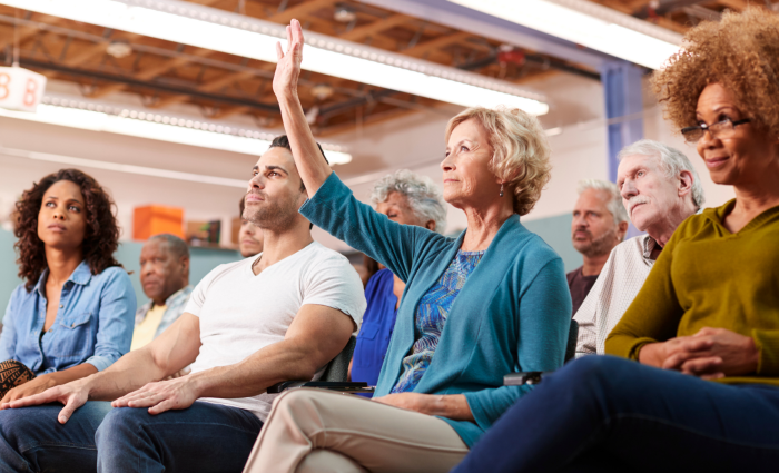 People in meeting hall