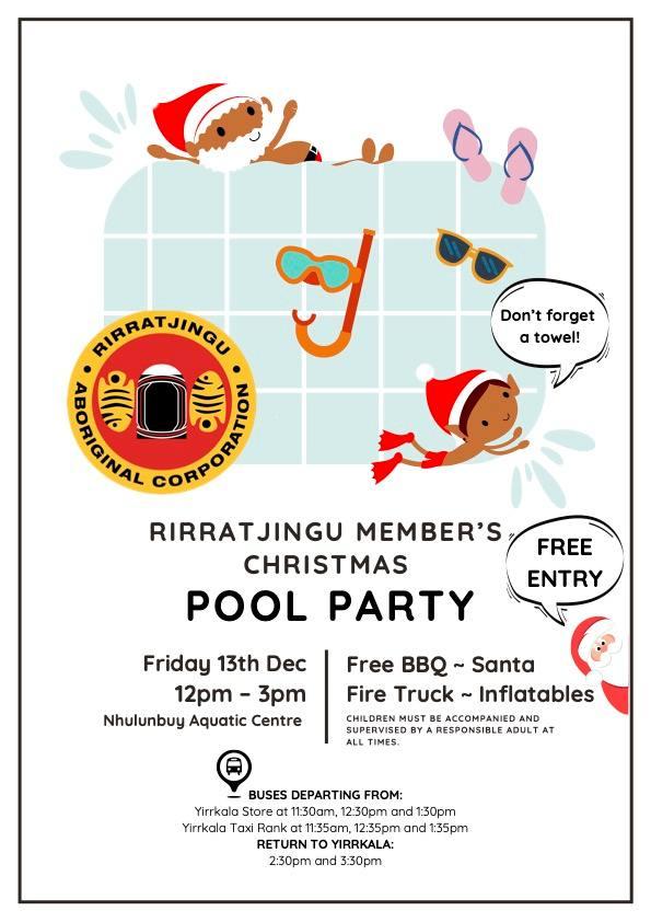 Rirratjingu Pool Party Poster