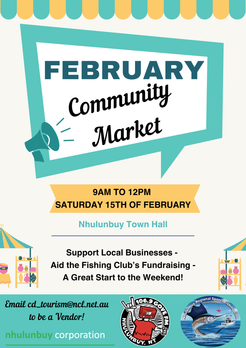 February Community Market poster