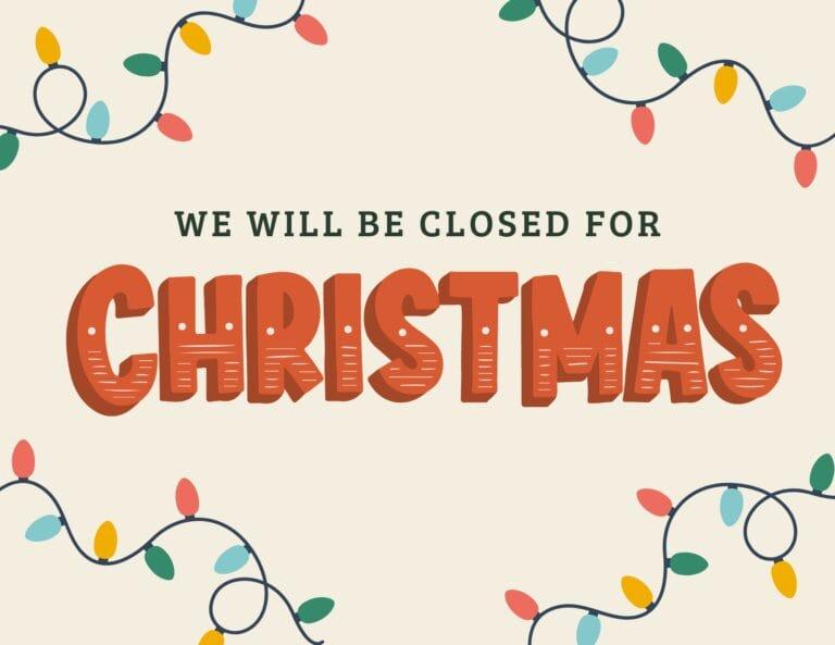 Closed for Christmas